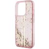 GUESS tok az IPHONE 15 Pro-hoz GUHCP15LLFCSEGP (Liquid Glitter arany Stripes) rózsaszín