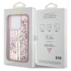 GUESS tok az IPHONE 15 Pro-hoz GUHCP15LLFCSEGP (Liquid Glitter arany Stripes) rózsaszín