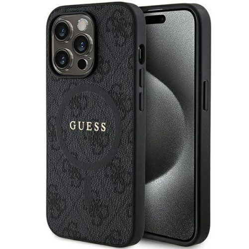 GUESS case for IPHONE 14 Pro compatible with MagSafe GUHMP14LG4GFRK (4G Ring classic logo) black