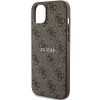 GUESS tok iPHONE 15-höz, MagSafe kompatibilis GUHMP15SG4GFRW (4G Ring klasszikus logó) barna