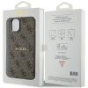 GUESS tok iPHONE 15-höz, MagSafe kompatibilis GUHMP15SG4GFRW (4G Ring klasszikus logó) barna