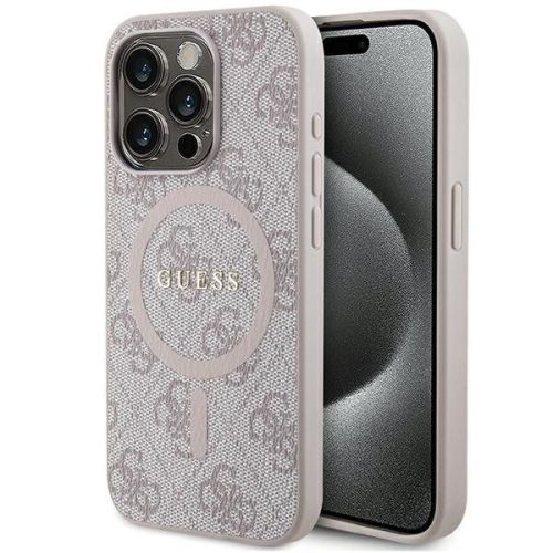 GUESS case for IPHONE 14 Pro Max compatible with MagSafe GUHMP14XG4GFRP (4G Ring classic logo) pink