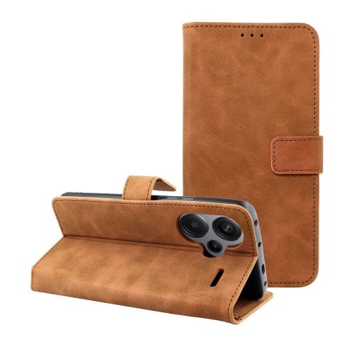 TENDER könyvtok XIAOMI redmi Note 13 Pro Plus 5G-hez, barna