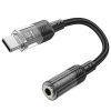 Adapter AUX USB C to Jack 3,5 mm Hoco 0,15 m LS37 transparent black