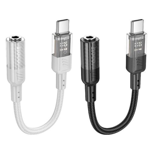 Adapter AUX USB C to Jack 3,5 mm Hoco 0,15 m LS37 transparent black