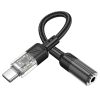 Adapter AUX USB C to Jack 3,5 mm Hoco 0,15 m LS37 transparent black