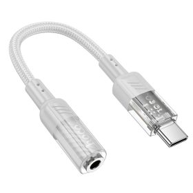   Adapter AUX USB C to Jack 3,5 mm Hoco 0,15 m LS37 transparent gray