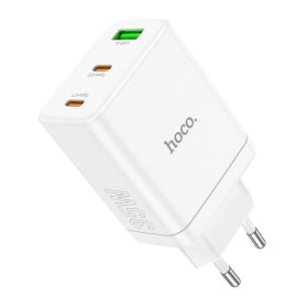 HOCO Töltő 2 x Type C + USB A PD QC3.0 3A 35W N33 fehér