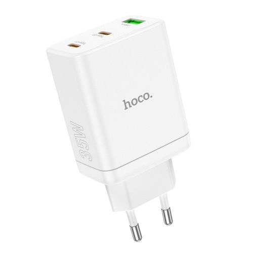 HOCO Töltő 2 x Type C + USB A PD QC3.0 3A 35W N33 fehér