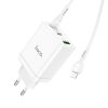 HOCO töltő 2 x Type C + USB A + kábel Type C to Lightning PD QC3.0 3A 35W N33 fehér