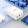 HOCO töltő 2 x Type C + USB A + kábel Type C to Lightning PD QC3.0 3A 35W N33 fehér