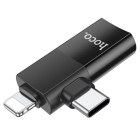 Adapter OTG 2in1 USB C / Lightning to USB A Hoco UA17 black