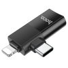 Adapter OTG 2in1 USB C / Lightning to USB A Hoco UA17 black