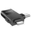 Adapter OTG 2in1 USB C / Lightning to USB A Hoco UA17 black