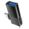Adapter OTG 2in1 USB C / Lightning to USB A Hoco UA17 black