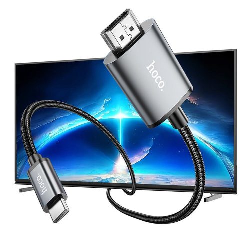 Cable USB C to HDMI Hoco 4K 30Hz 2 m UA27 metal gray