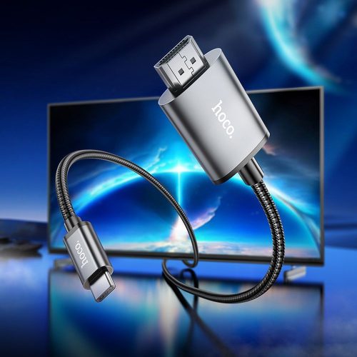 Cable USB C to HDMI Hoco 4K 30Hz 2 m UA27 metal gray