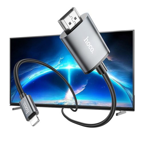 Cable Lightning to HDMI Hoco 1080p 2 m UA27 metal gray