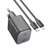 HOCO töltő 2 x Type C + Type C - Lightning kábel PD QC 45W GaN N42 fekete
