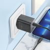 HOCO töltő 2 x Type C + Type C - Lightning kábel PD QC 45W GaN N42 fekete