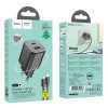 HOCO charger USB A + Type C + cable Type C to Lightning PD QC 3A 20W N41 black