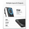 VEGER powerbank 10000 mAh vezeték nélküli töltéssel kompatibilis MagSafe PD QC3.0 2A 20W MagOn (VP1151 / W1151) fekete