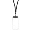 SWING (8mm) Telefon pánt, Telefon medál állítható hosszúsággal / zsinór hossza 165cm (82,5cm max a hurokban) / vállon vagy nyakon - fekete