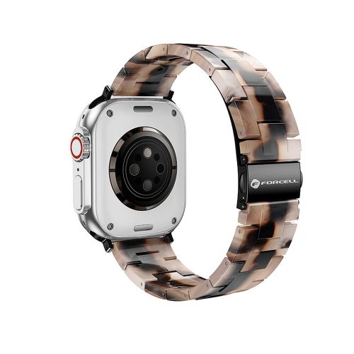 CELL F-DESIGN FA04 márvány hatású gyanta szíj APPLE Watch 38 / 40 / 41 mm barna