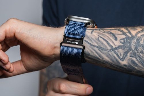 CELL F-DESIGN FA05 nylon szíj APPLE Watch 42 / 44 / 45 / 49 mm kék számára