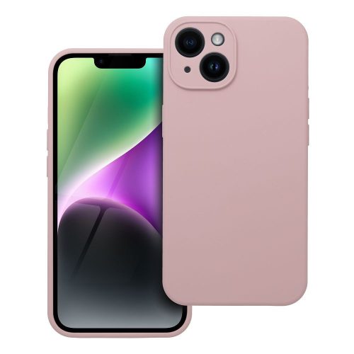 Tok SILICONE 2mm IPHONE 14-hez homok rózsaszín