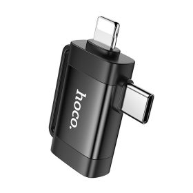 Adapter OTG 2in1 USB C / Lightning to USB A Hoco UA31F black