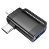 Adapter OTG 2in1 USB C / Lightning to USB A Hoco UA31F black