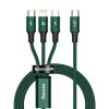 BASEUS kábel 3 az 1-ben Type C - Micro USB / Lightning / Type C PD 20W CAMLT-SC06 1,5 m zöld
