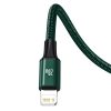 BASEUS kábel 3 az 1-ben Type C - Micro USB / Lightning / Type C PD 20W CAMLT-SC06 1,5 m zöld