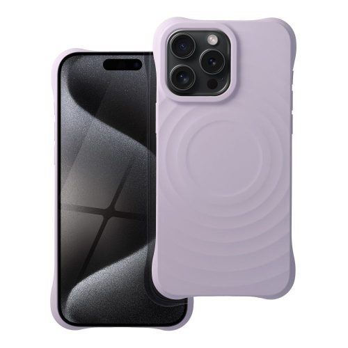 Silicone Zephyr Mag Cover kompatibilis a MagSafe-el az iPHONE 15 PRO MAX-hoz, lila