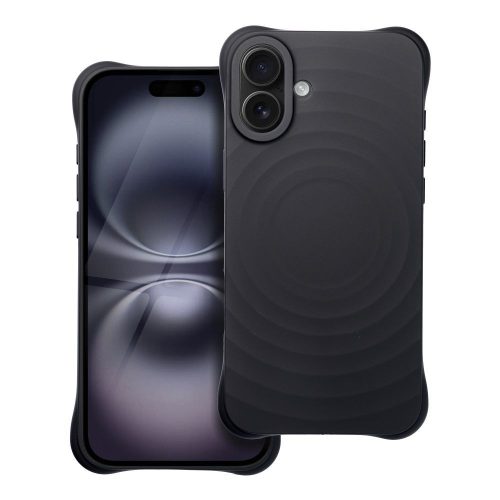 Silicone Zephyr Mag Cover kompatibilis a MagSafe-dal az iPHONE 16 PLUS-hoz, fekete