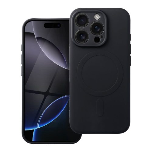 SILICONE MAG COVER tok kompatibilis a MagSafe fejlesztéssel az IPHONE 16 Pro készülékhez, fekete színben