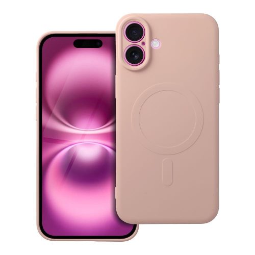 SILICONE MAG COVER tok, kompatibilis a MagSafe-dal, IPHONE 16 Plus rózsaszín