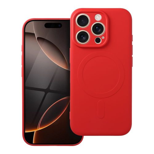 SILICONE MAG COVER tok kompatibilis a MagSafe-fel az IPHONE 16 Pro-hoz, piros