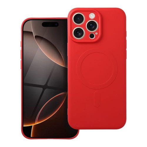 SILICONE MAG COVER tok, amely kompatibilis a MagSafe-fel, IPHONE 16 Pro Max készülékhez, piros