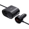 BASEUS autós töltő USB A + Type C + 2 x szivargyújtó PD 5A 30W C00455300121-00 fekete