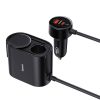 BASEUS autós töltő USB A + Type C + 2 x szivargyújtó PD 5A 30W C00455300121-00 fekete