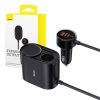 BASEUS autós töltő USB A + Type C + 2 x szivargyújtó PD 5A 30W C00455300121-00 fekete