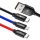 BASEUS cable 3in1 USB A to Micro USB / Lightning / Type C 3,5A CAMLT-BSY01 0,3 m fekete