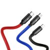 BASEUS cable 3in1 USB A to Micro USB / Lightning / Type C 3,5A CAMLT-BSY01 0,3 m fekete
