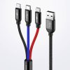 BASEUS cable 3in1 USB A to Micro USB / Lightning / Type C 3,5A CAMLT-BSY01 0,3 m fekete
