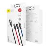 BASEUS cable 3in1 USB A to Micro USB / Lightning / Type C 3,5A CAMLT-BSY01 0,3 m fekete