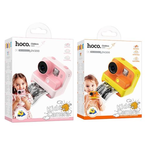 HOCO digitális gyerek fényképezőgép nyomtatóval DV200 sárga
