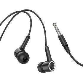   HOCO vezetékes fülhallgató Jack 3,5 mm mikrofonnal M104 fekete