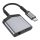 Adapter AUX 2 az 1-ben USB C-ről USB C-re / Jack 3,5 mm Hoco 27W LS39 fém szürke